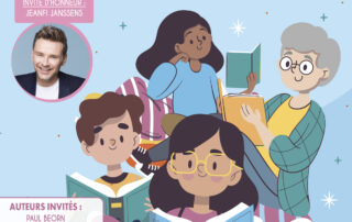 Affiche Optimales 2025 avec les dates et les noms des invités. Tonalités : rose, bleu et mauve.